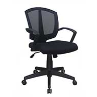 201 Diamond Series Mid-Back Task Chair (Black Mesh/Black Fabric)