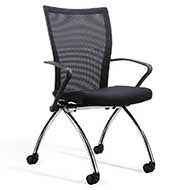2094 Sensor Series Nesting Guest Chair (Black Fabric Mesh with Black Fabric Seat on Chrome Frame)