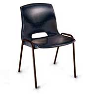 2406 Multi-Purpose Polypropylene Stacking Chair (Black)