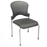 2794TG Arc Series Stackable Guest Chair with No Casters (Black/Silver Frame)