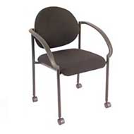 2804G Regal Stacking Guest Chair with Arms and Optional Casters (Black)