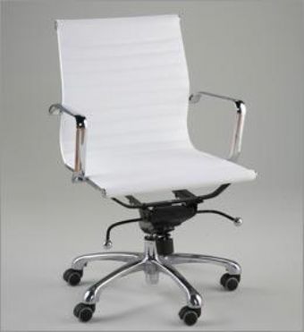 Euro Style Otto Mid Back Chair (White)