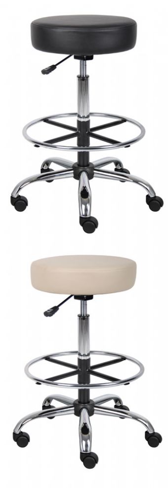 B16240 Boss Caressoft Medical/Drafting Stool (Black or Putty)