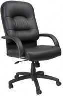 B7401 Boss Pillowsoft High-Back Executive Chair with Padded Armrests (Black CaressoftPlus)