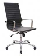 WDS-JOPLINH-BL Woodstock Joplin High-Back Chair (Black/Chrome)