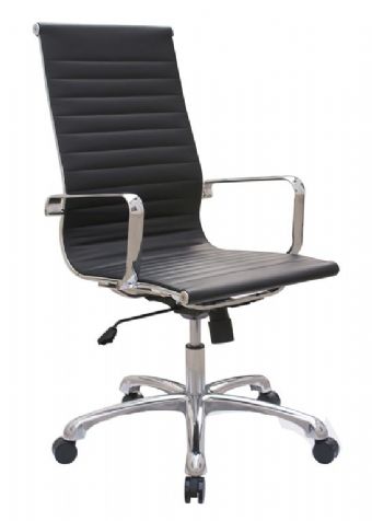 WDS-JOPLINH-BL Woodstock Joplin High-Back Chair (Black/Chrome)