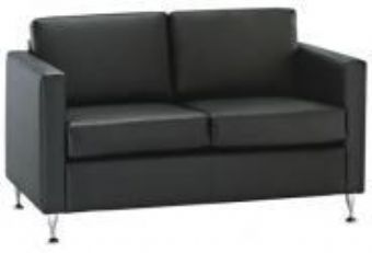 562  Tux Collection Leather Loveseat (Black)