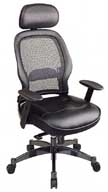 27008 Office Star Professional Breathable Mesh Back Chair with Adjustable Headrest (Black)