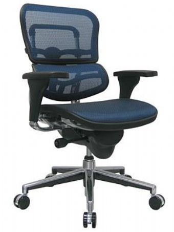 ME8ERGLO Eurotech Ergohuman Collection Mid-Back Multi-Function Mesh Chair (Blue)