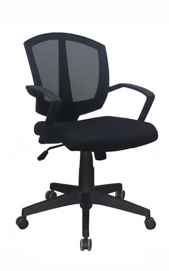 201 Diamond Series Mid-Back Task Chair (Black Mesh/Black Fabric)