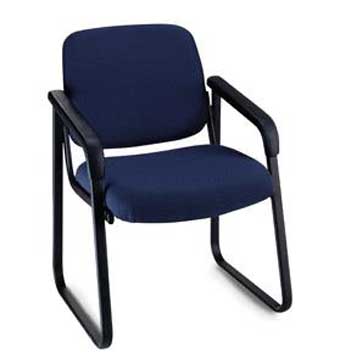 2708 Ashton Guest Chair with Sled Base (Blue Fabric/Black Frame)