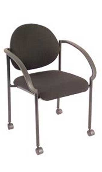 2804G Regal Stacking Guest Chair with Arms and Optional Casters (Black)
