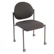 2820 Regal Stack Series Armless Chair with Casters (Black)