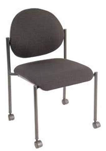 2820 Regal Stack Series Armless Chair with Casters (Black)