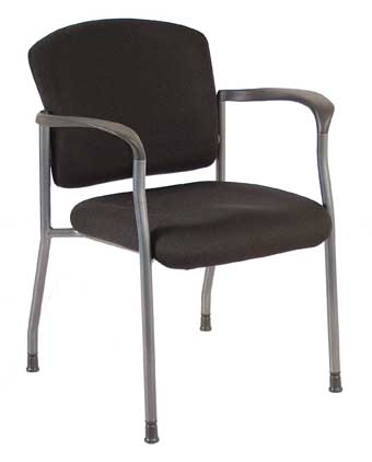 2904TG Sleek Stacking Chair (Black Fabric Seat/Titanium Frame)