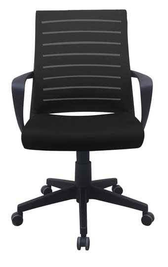 631 Elan Series Mid-Back Task Chair with Black Mesh and Black Fabric Seat