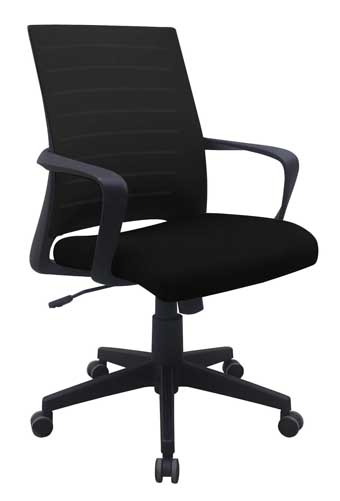 631 Elan Series Mid-Back Mesh Task Chair with Fabric Seat (Black)