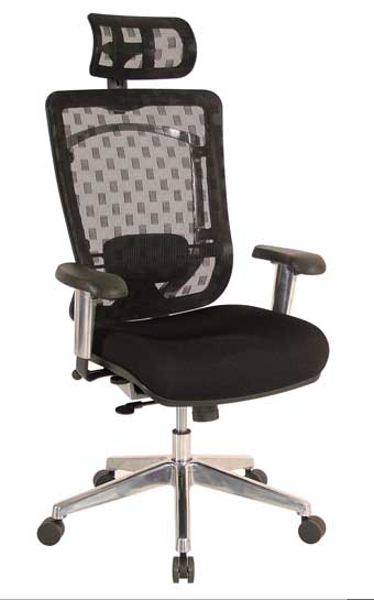 7001AL-7000HR - High-Back Mesh Chair with Adjustable Arms & Headrest