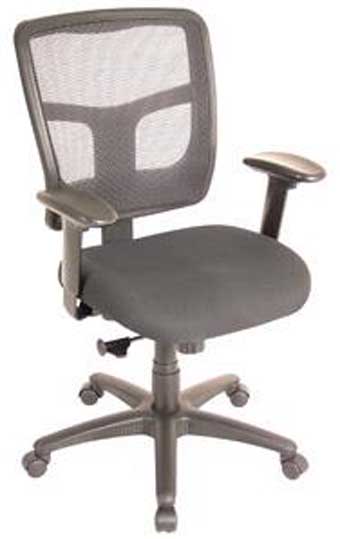 7621 CoolMesh Basic Series Mid-Back Synchro Mesh Task Chair with Fabric Seat (Black)
