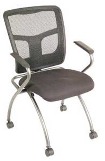 7794 CoolMesh Nesting Series Chair with Casters (Black Mesh Back/Black Fabric Seat)