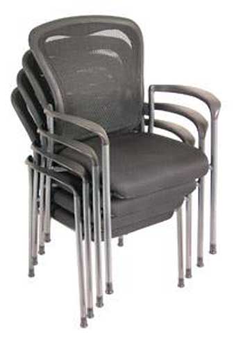 7804 Spice! Stack Series (Black Mesh Back/Black Fabric Seat)