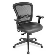 7856 Spice! Task Series Mid-Back Synchro Chair (Black Mesh Back/Black Leathertek Seat)