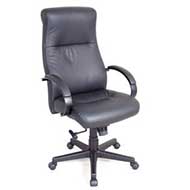 7911KT - Executive Padded High Back Chair (Black Leather)