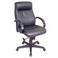 7921 - Junior Executive Padded High Back Chair (Black Leather)