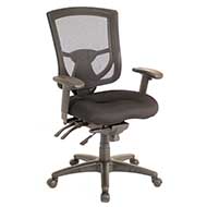 8054 CoolMesh Pro Series Mid-Back Multi-Function Task Chair (Black Mesh Back/Black Fabric Seat)