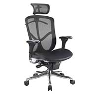 8721/8700HR Vision Ergo High-Performance Task Chair with Headrest (Black Mesh/Black Leather)