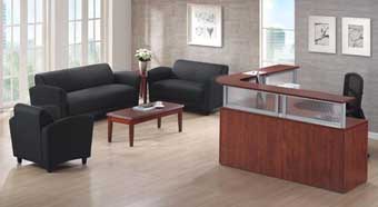 9881 Manhattan Collection Leather Reception Seating (Black)