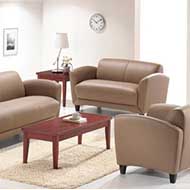 9881  Manhattan Collection Leather Reception Seating (Latte)