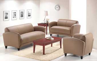 9881  Manhattan Collection Leather Reception Seating (Latte)
