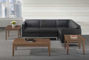Compose Collection Leather Corner Sectional (Black)