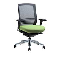 11721 Avid Series Mid-Back Executive Chair (Black Mesh Back & Green Fabric Seat)
