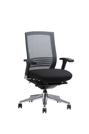 11721 Avid Series Mid-Back Executive Chair (Black Mesh/Black Fabric Seat)