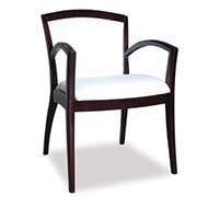 1500 Napoli Series Guest Chair (White Leathertek/Espresso Frame)