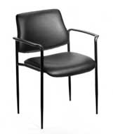 B9503 Boss Stacking Chair (Black Crepe/Black Metal Frame)