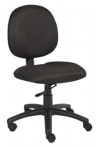 B9090 Boss Mid-Back Ergonomic Armless Task Chair (Black Fabric/Black Frame)