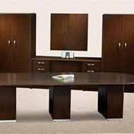 Deskmakers Racetrack Conference Table with Wood Edge