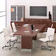 Deskmakers Milano Series 8ft Sightline Table (Spice Walnut) 