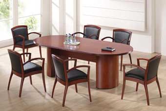 PV Series Wood Veneer 8ft Racetrack Conference Table (Cherry)
