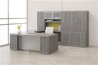 Milano Collection Executive U-Shape Desk (Iconic Maple)