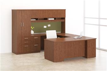Deskmakers SPX collection U-Shape Workstation (Spice Walnut)