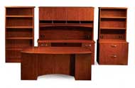 Pacifica Series Desk with Wall Unit (Cognac)