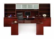 Sierra Series Desk with Wall Unit (Rosewood)