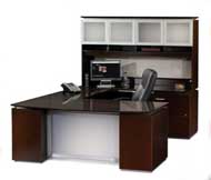 Sierra Collection U-Shape Desk with Hutch (Espresso)