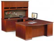 Milano Series Matte Beveled Workstation (Spice Walnut) 