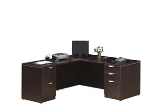 Wood Veneer Series L-Shaped Desk (Espresso)