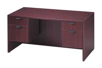 Elite Series 30x60 Double Pedestal Desk (Mahogany)